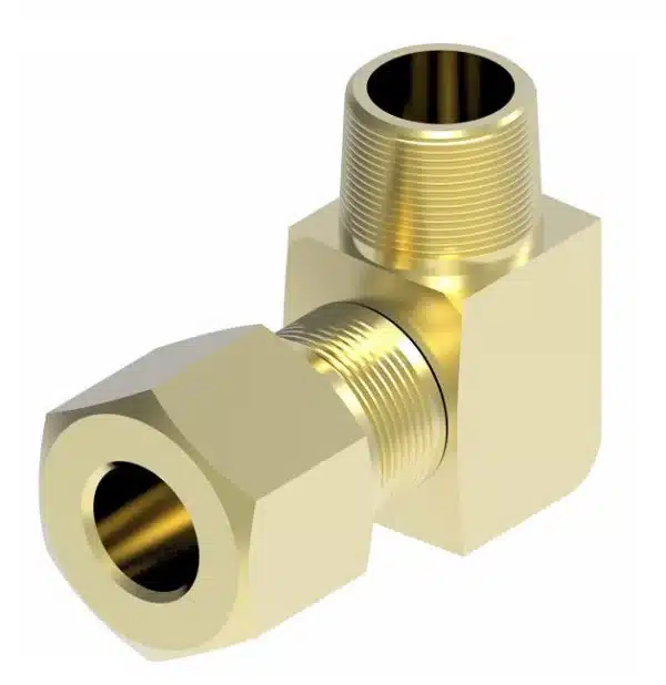 1469X10 5/8" Male Brass Tube Connector X 1/2" Male NPT (90 Degree)