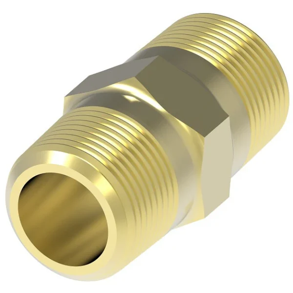 3325X2 1/8" X 1/8" Brass Hex Nipple